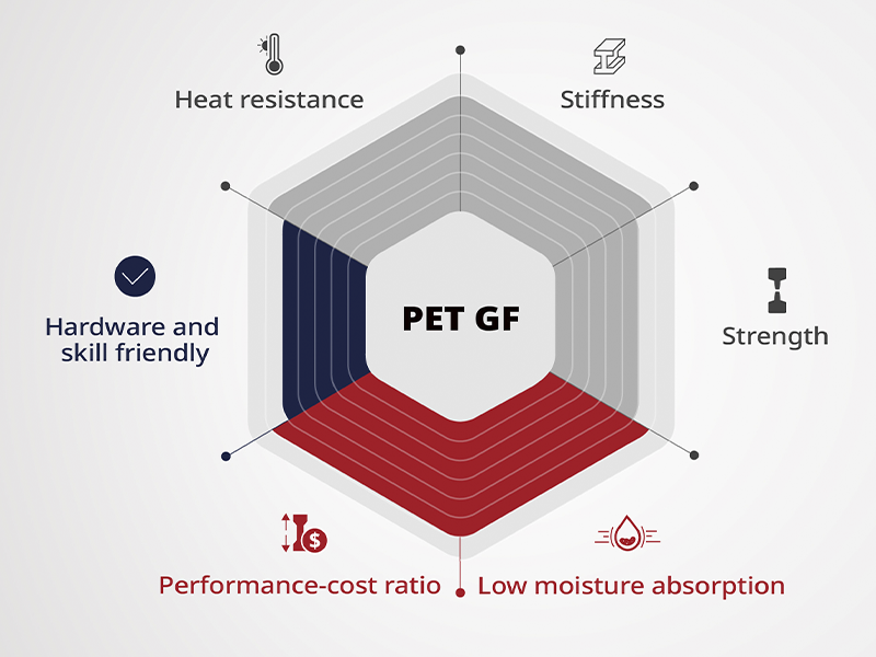 The properties of the Raise3D PET GF filament